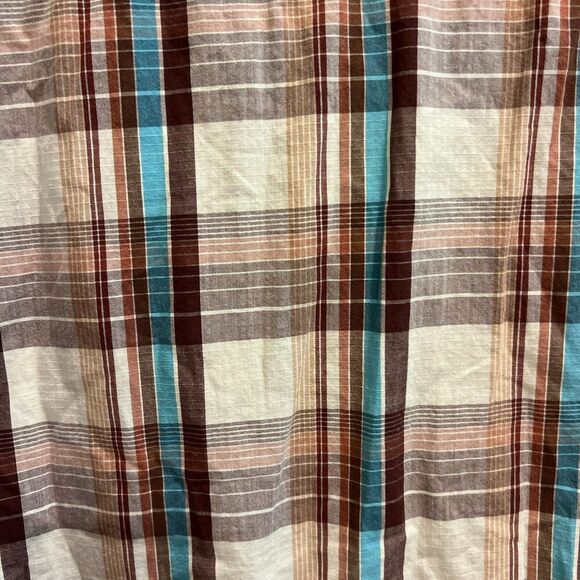 Patagonia Mens White Brown Shirt L Plaid Flannel Button Up Pockets Short Sleeve - Picture 12 of 13
